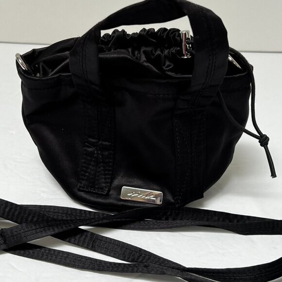 VICTORIA'S SECRET PINK black satin mini bucket crossbody strap bag purse‎ - Picture 5 of 10